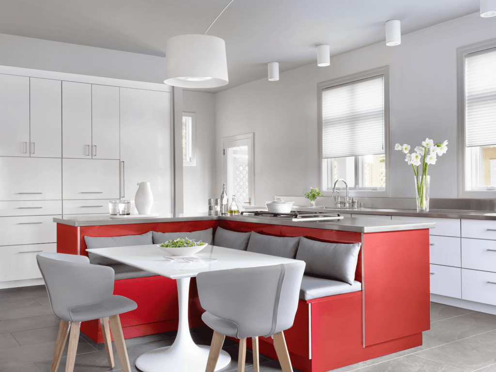 Here are ideas to fall in love with red kitchen cabinets!