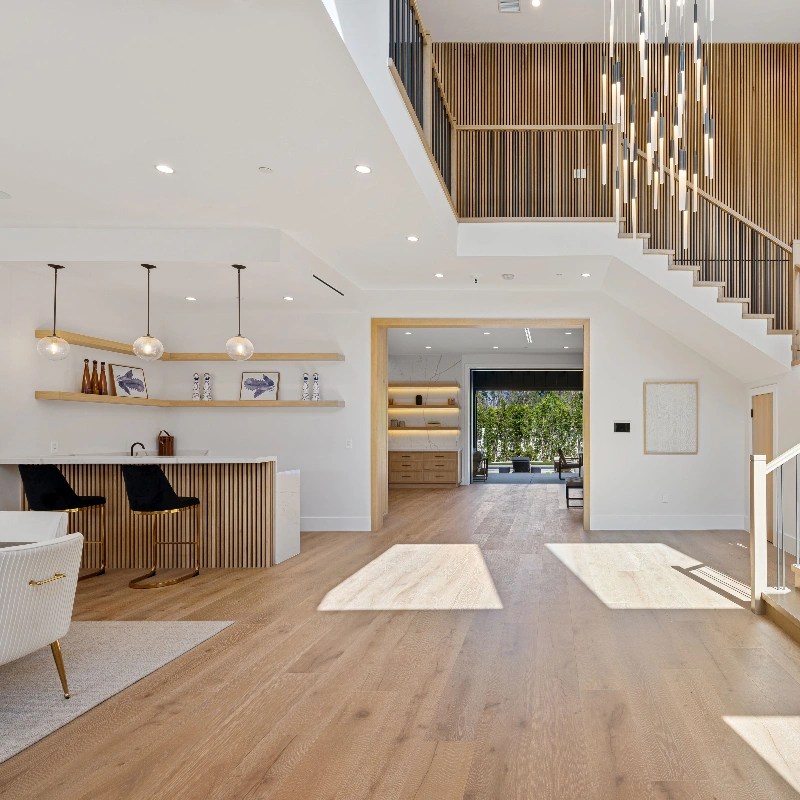 Modern smart lighting design for ambient mood.