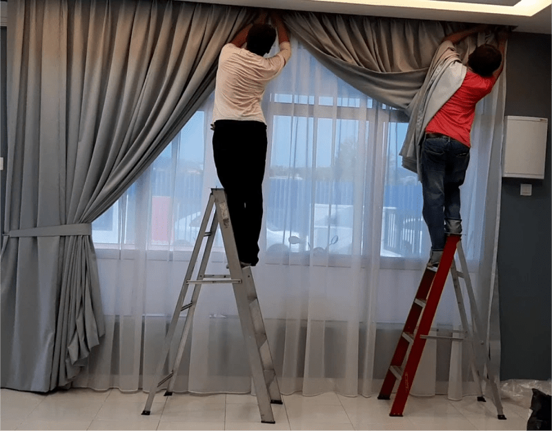 Customized pattern curtain installation service