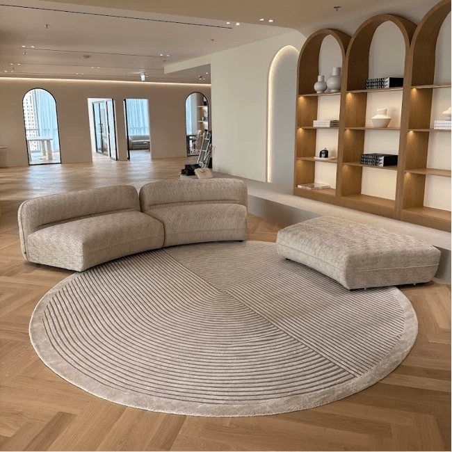 Modern round floor rug
