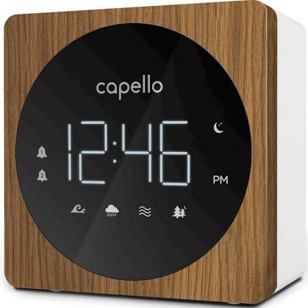 Digital Alarm Clock with Sound Machine Black/Larch - Capello®