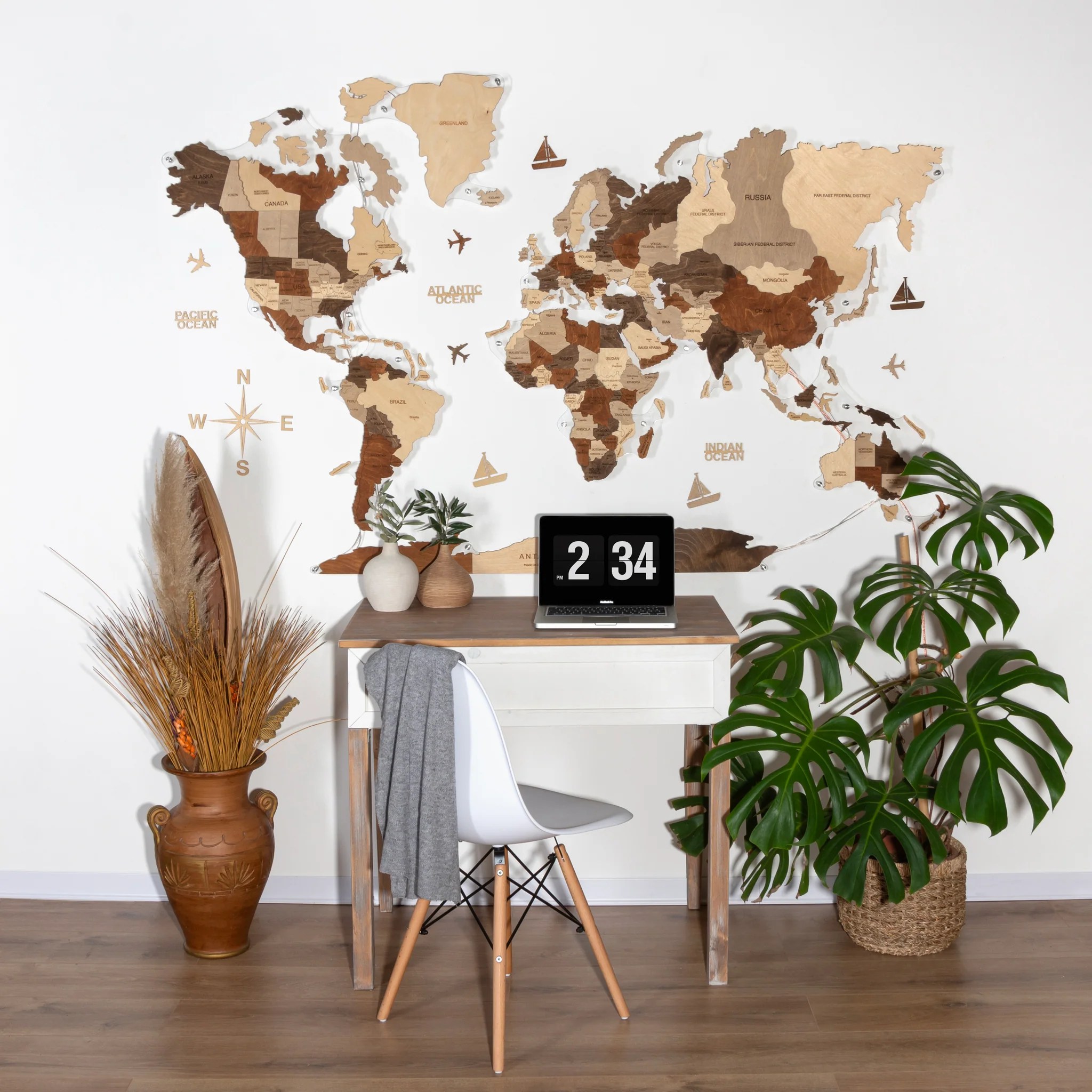 3d Led Wooden World Map Decowood Map