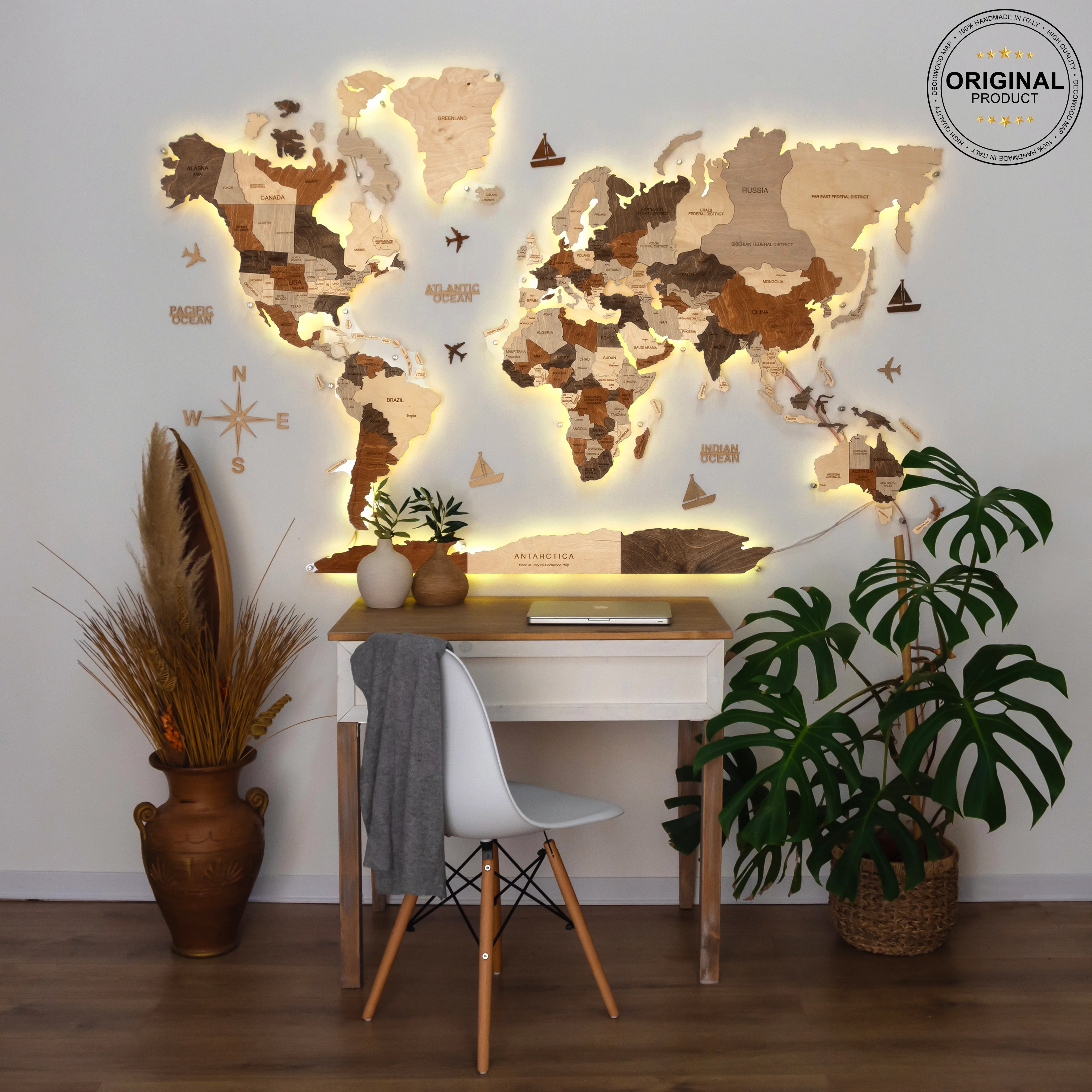 3d Led Wooden World Map Decowood Map