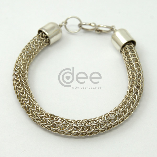 pulseira de malha viking em prata