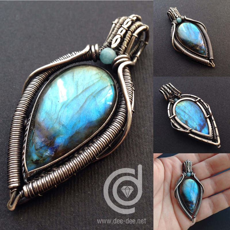 pendente de prata com labradorite