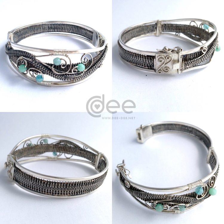 pulseira em prata com agata