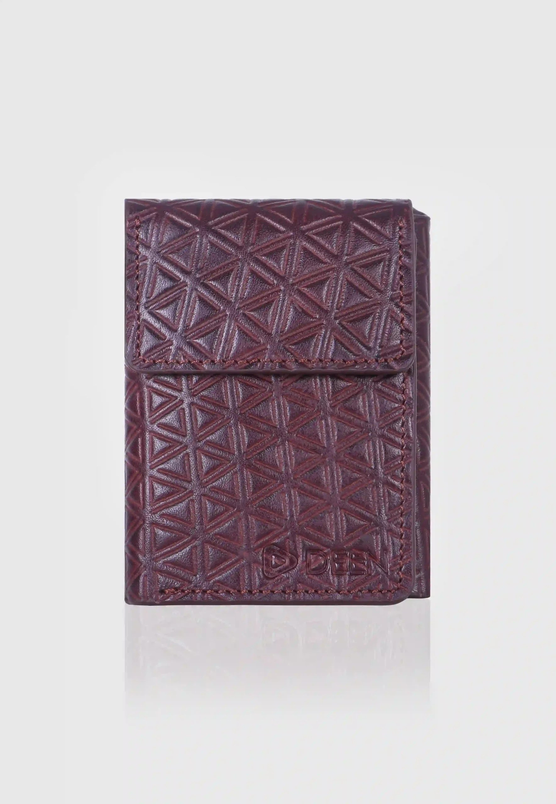 Brick Toned Leather Trifold Wallet