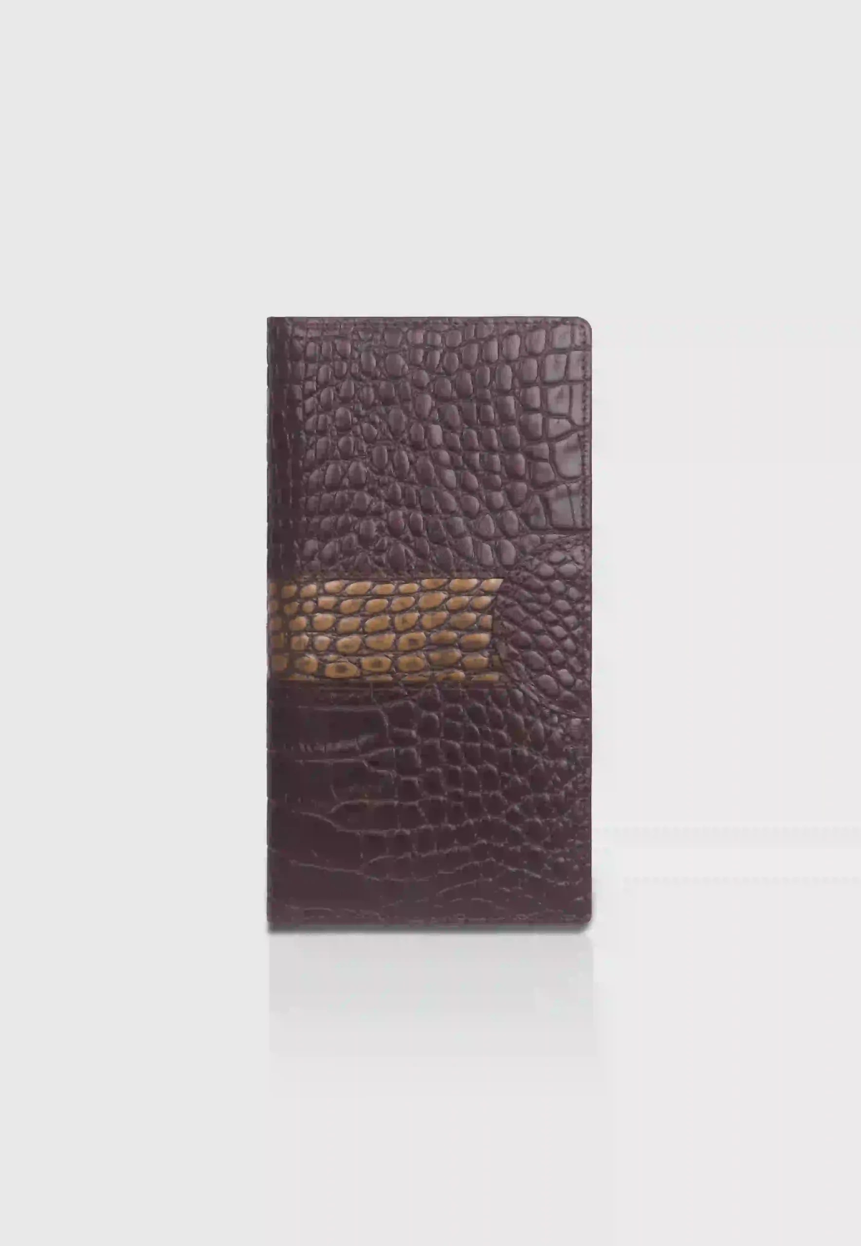 Dual Drift Brown Leather Long Wallet