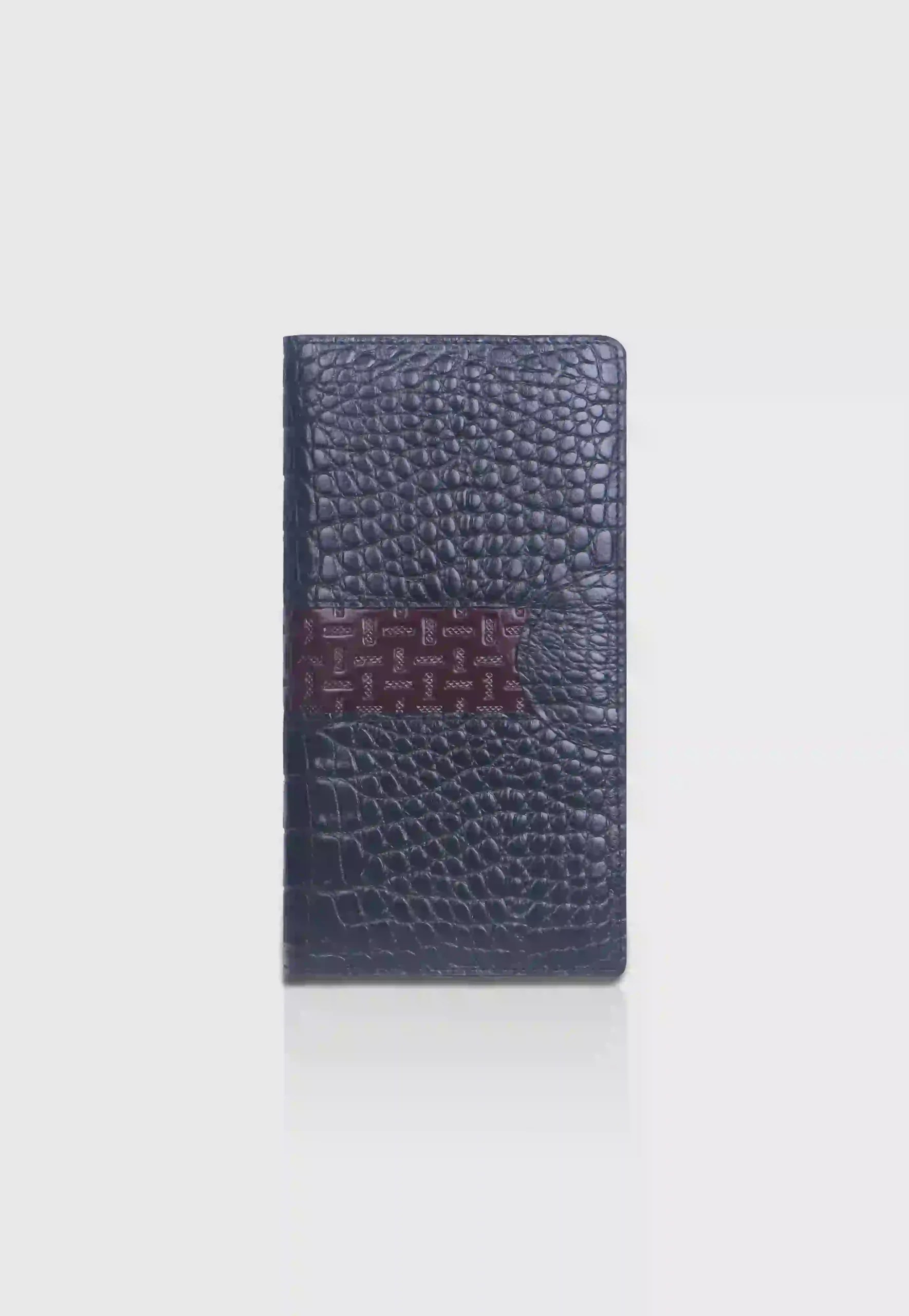 Croco pattern Leather Long Wallet