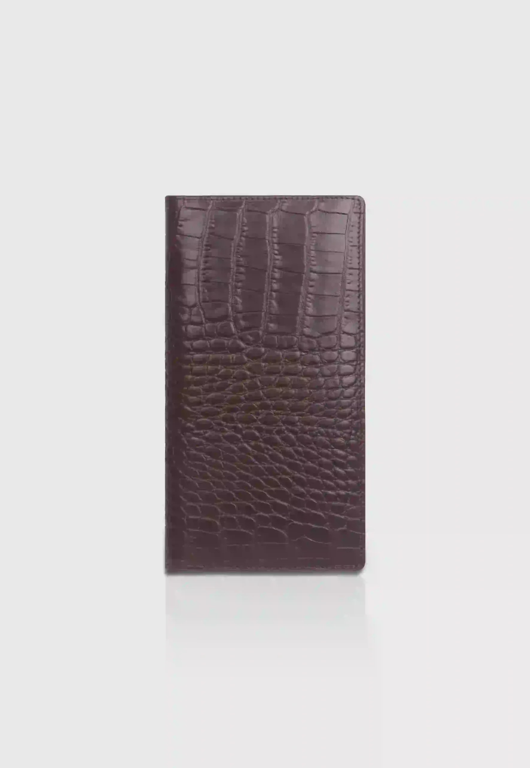 Chocolate Coin Pocket Leather Long Wallet