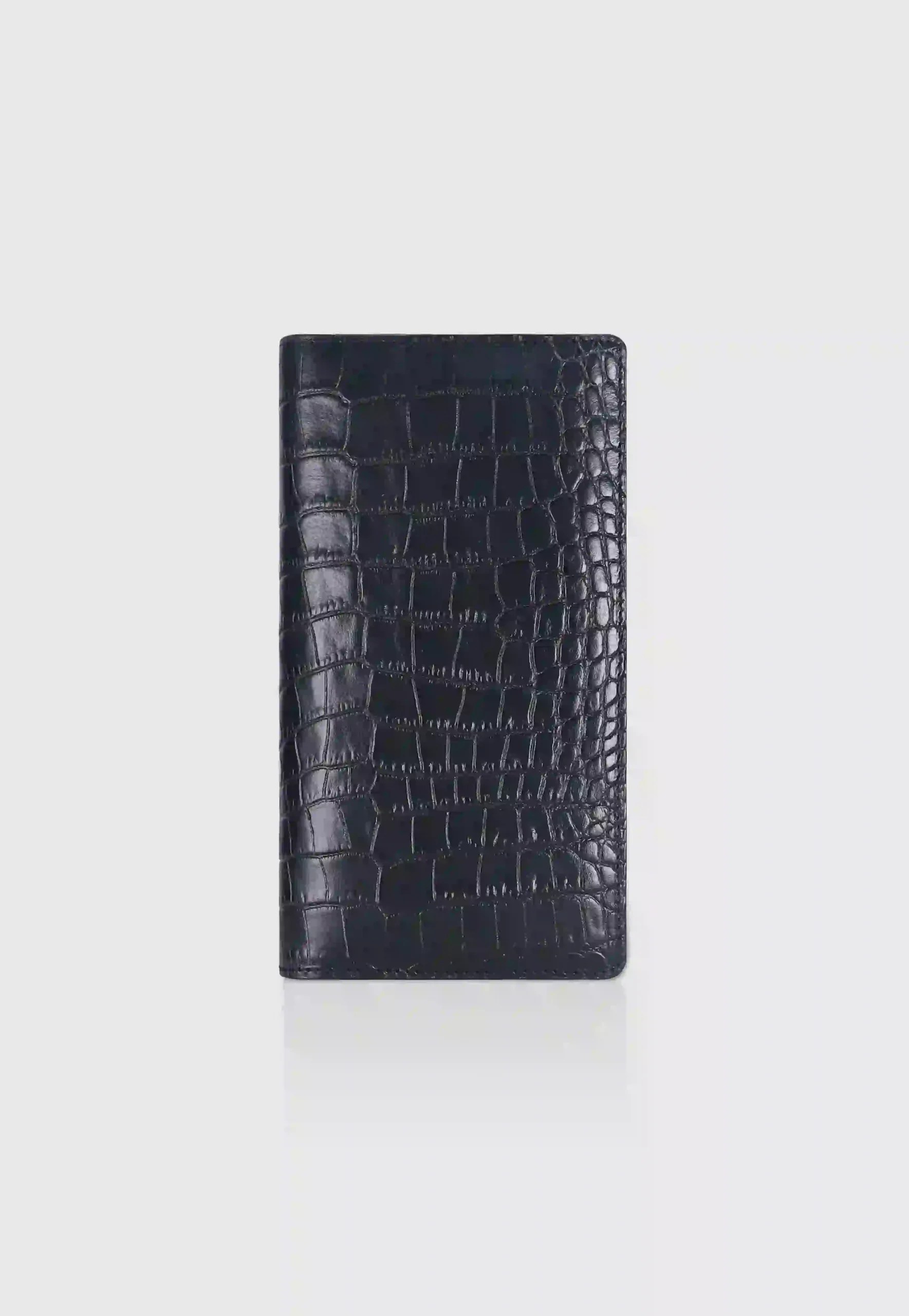 Croco Pattern Leather Long Wallet
