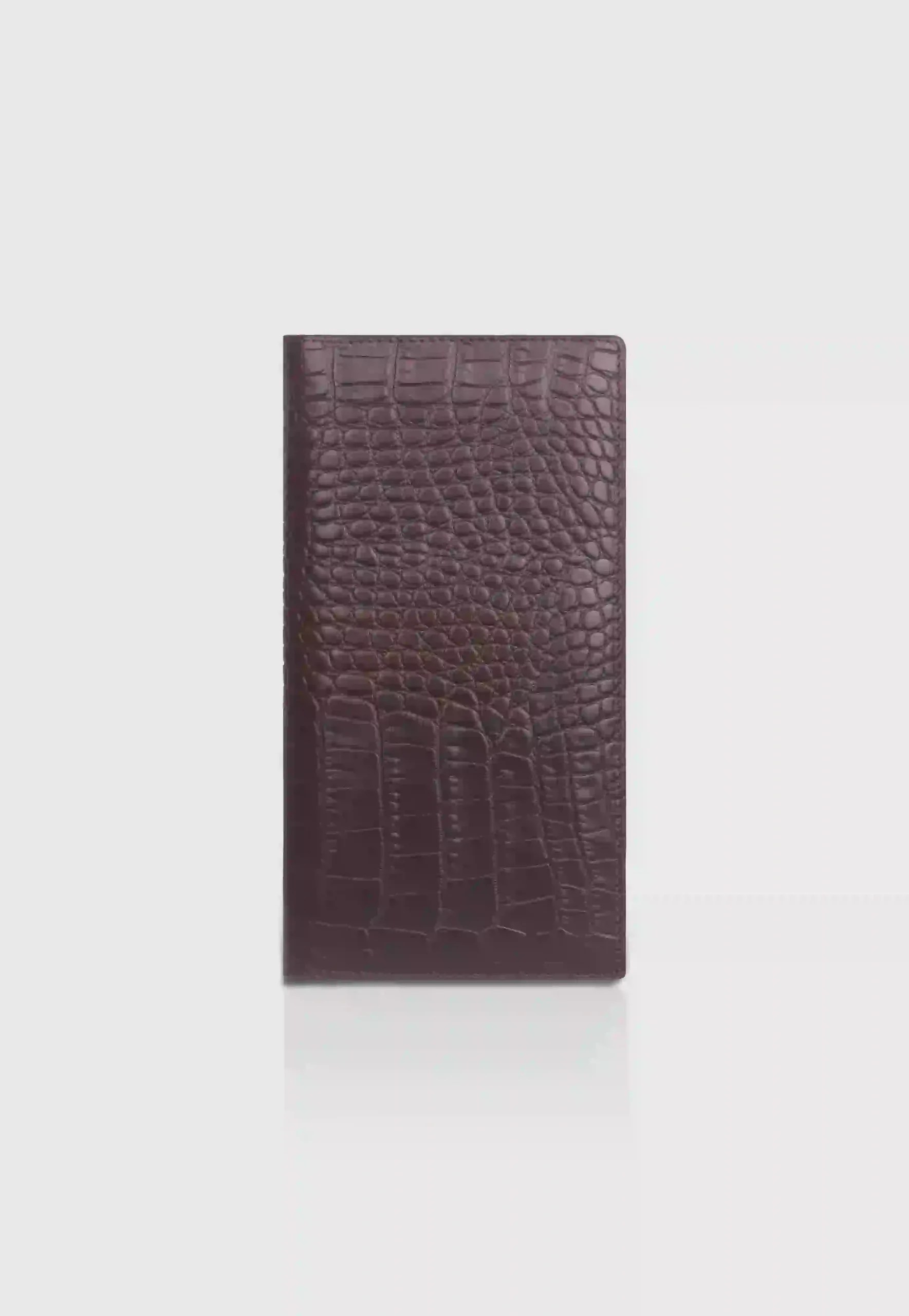 Muted Chocolate Leather Long Wallet