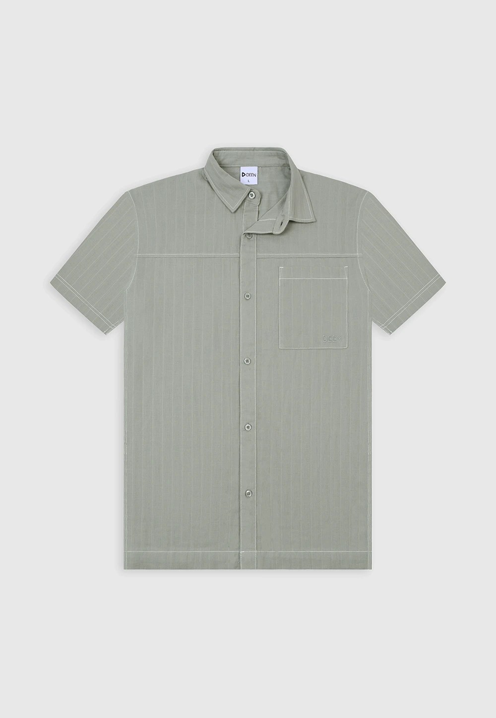 Moss Contrast Stitch Shirt - Regular Fit