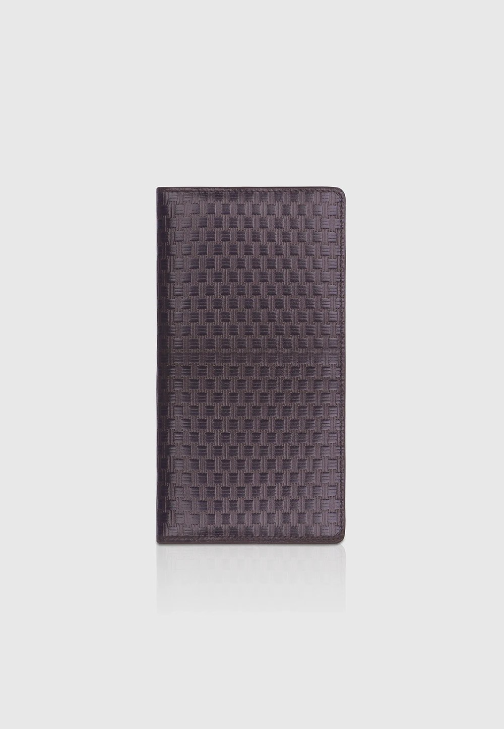 Fence Patterned Leather Long Wallet