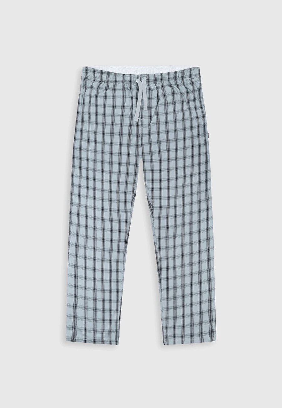 Light Grey Check Trousers – Regular Fit