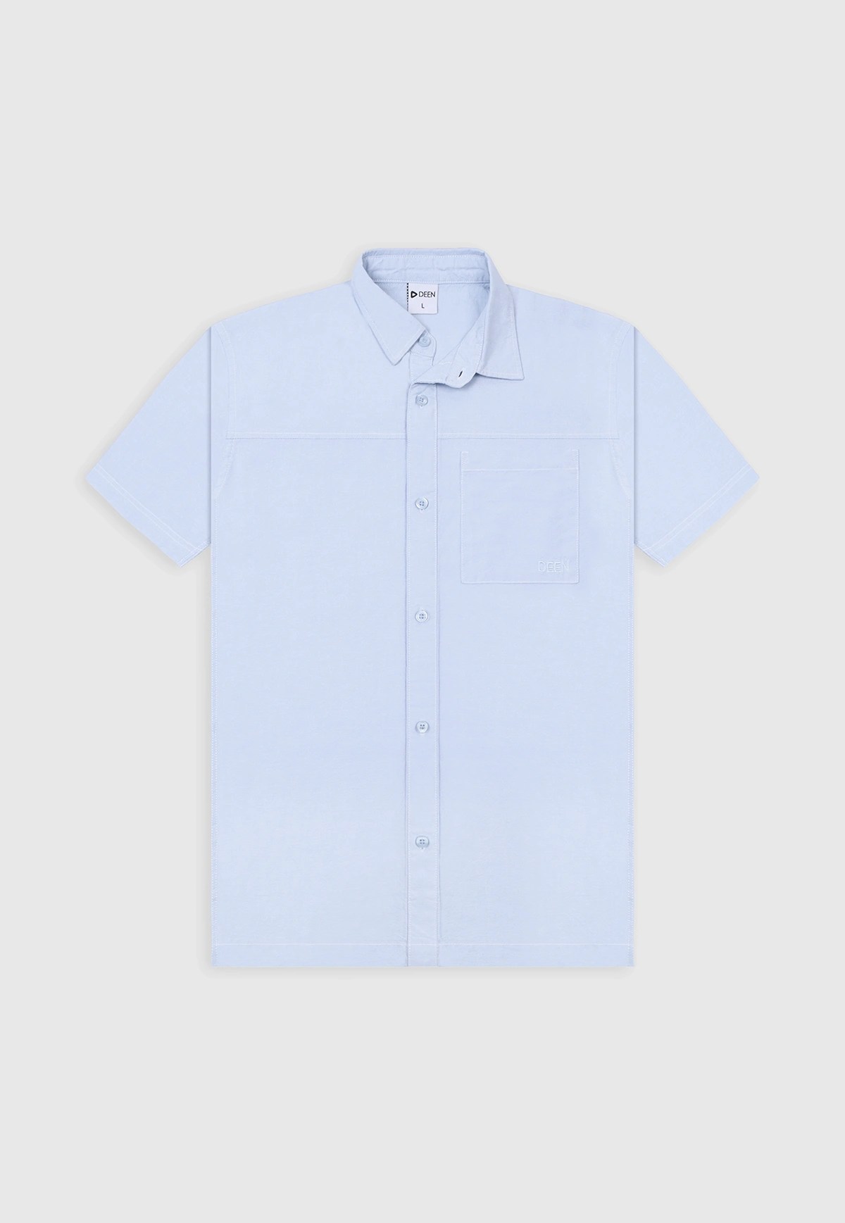 Aqua Contrast Stitch Shirt - Regular Fit