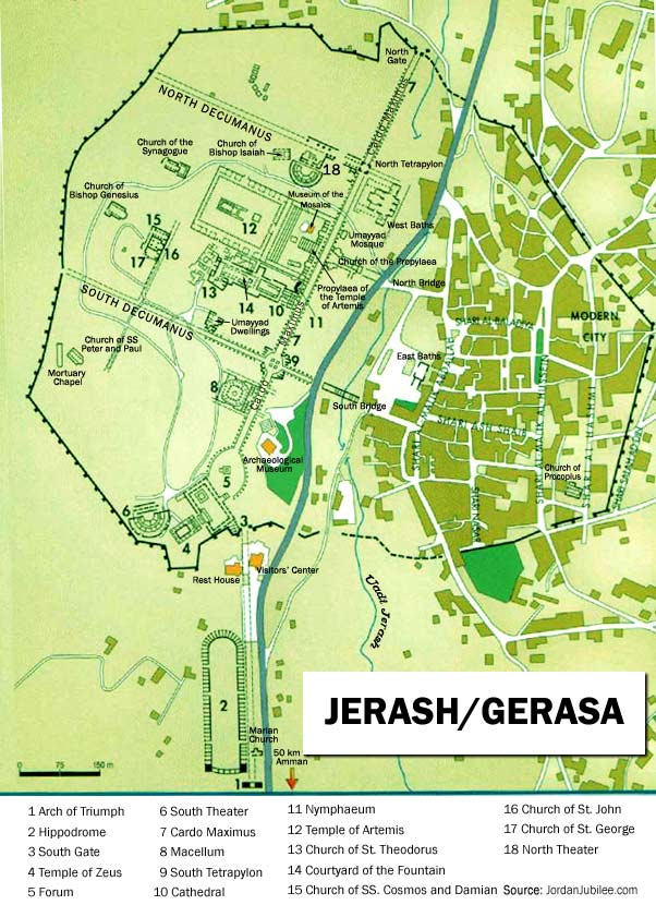 Atlas From Space Jerash Gerasa Jerash Map 