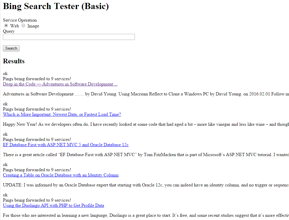 bing basic after searching