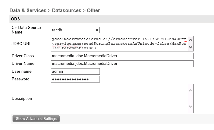 CF other driver for Oracle RAC