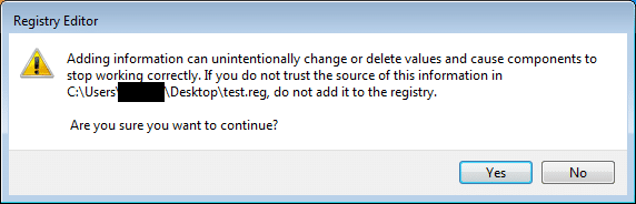 confirm registry change
