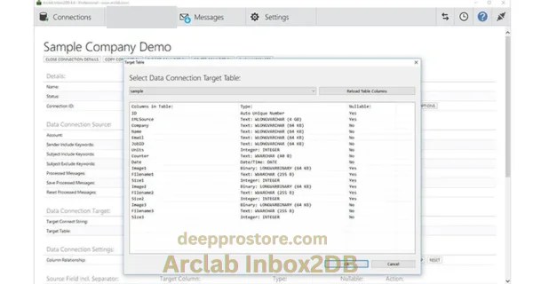 Arclab Inbox2DB
