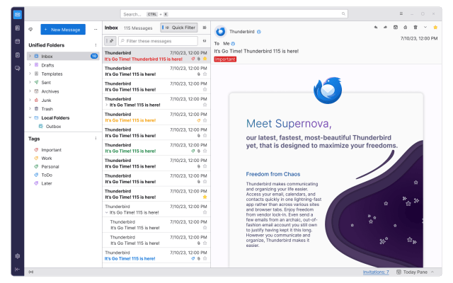 إدارة حسابات البريد الإلكتروني باستخدام Thunderbird