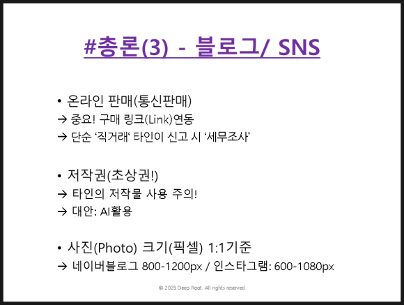 블로그와  sns 총론 텍스트 설명 이미지