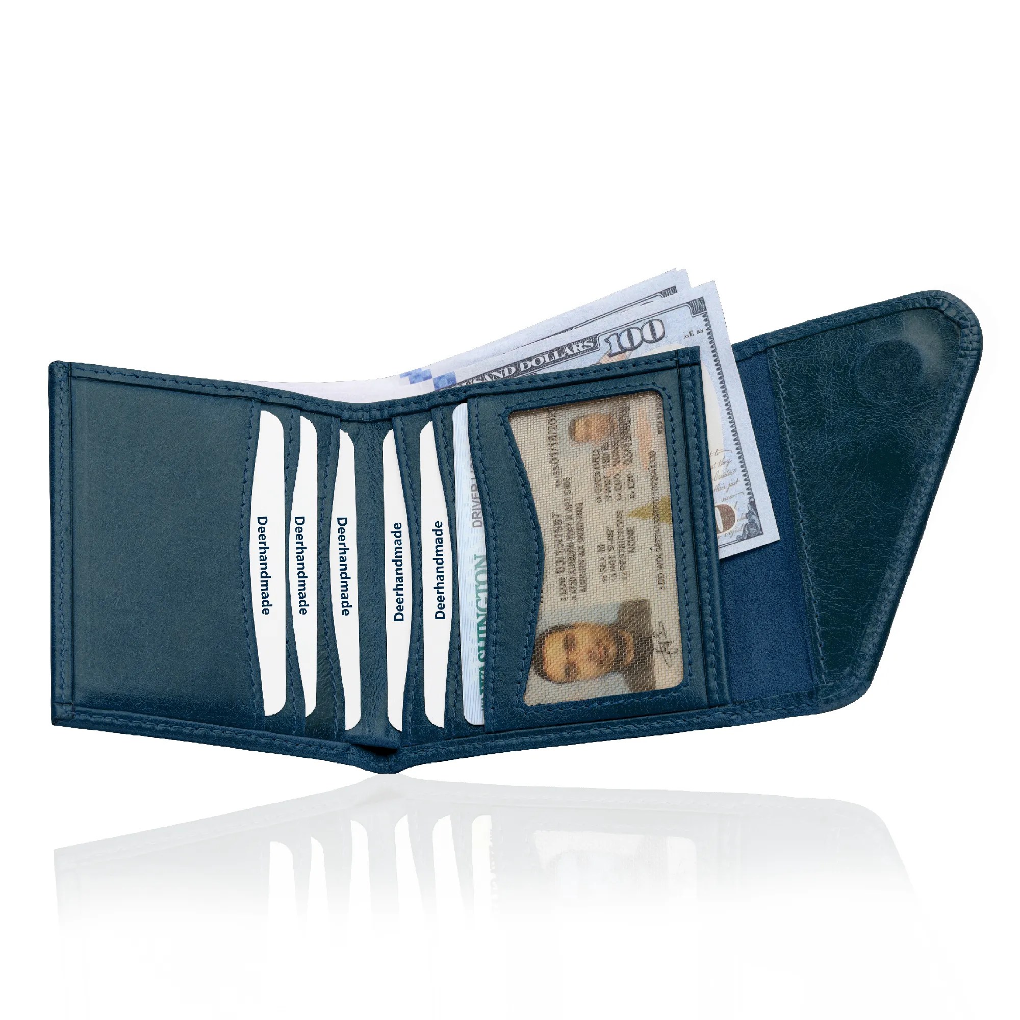 Slim Bifold Leather Wallet Sleek Durable Design Deerhandmade