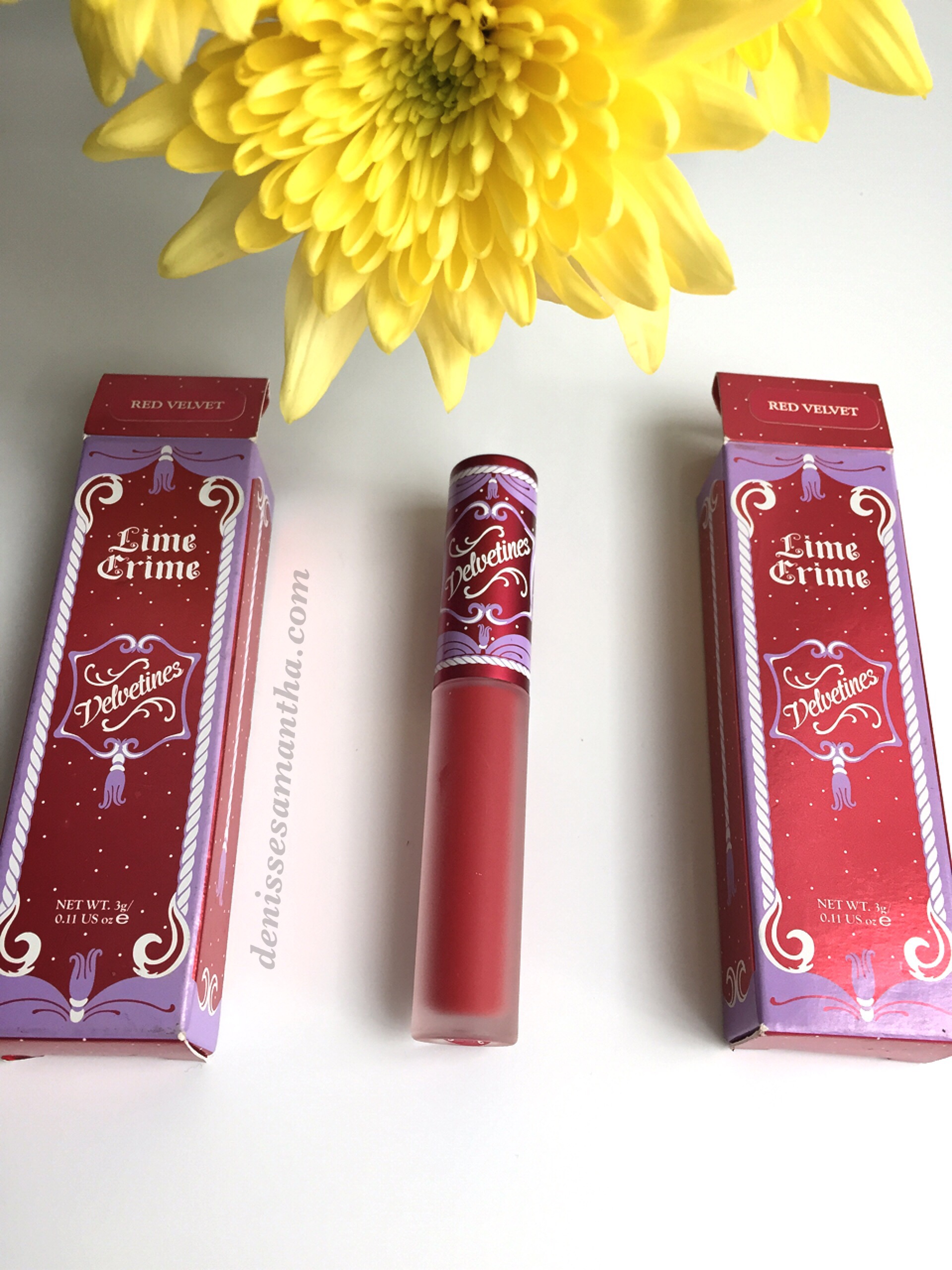Lime Crime Velvetines in Red Velvet Review | Denisse Samantha