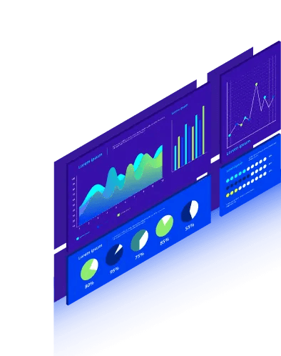 Interactive analytics graphs and charts displaying performance metrics