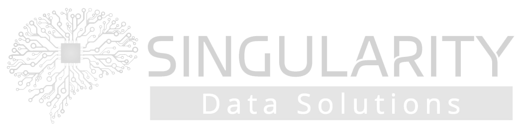 Logo of Singularity Data Solutions featuring a brain integrated with circuit design