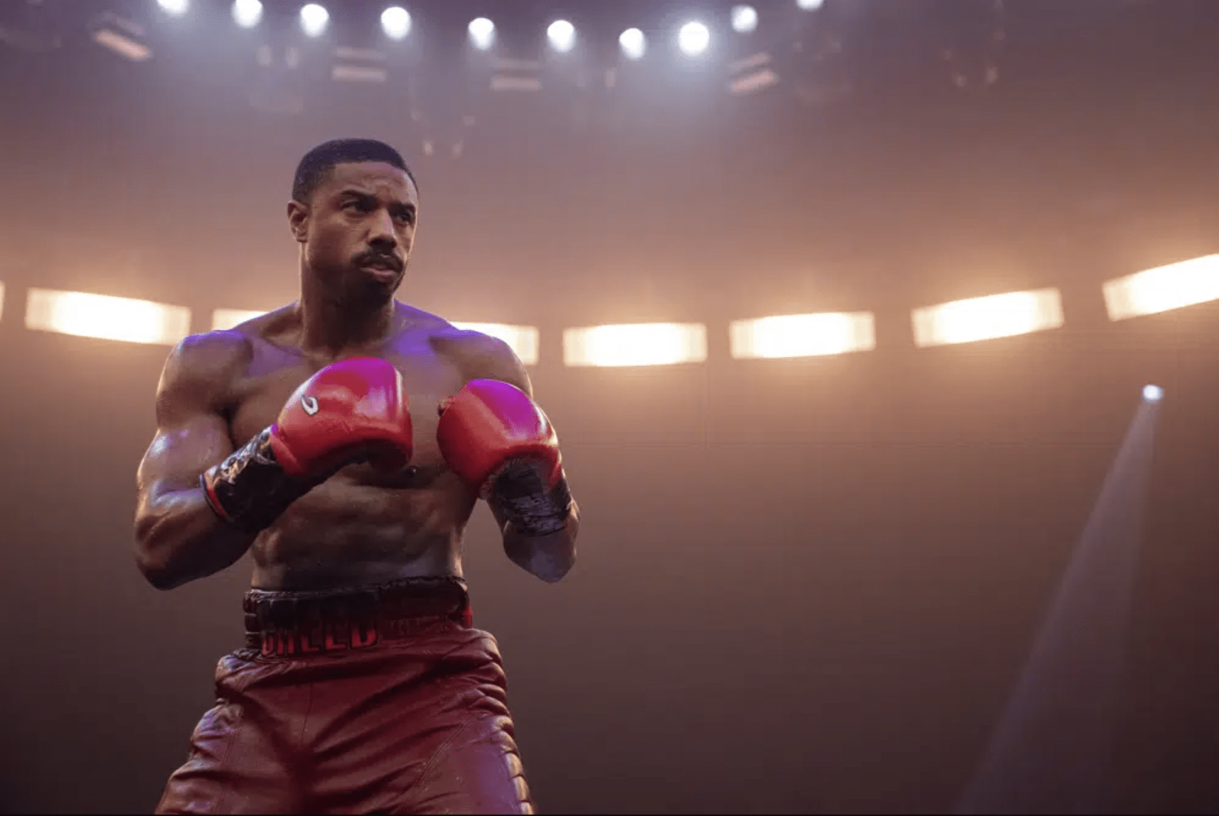 This image released by MGM shows Michael B. Jordan as Adonis Creed in a scene from "Creed III."