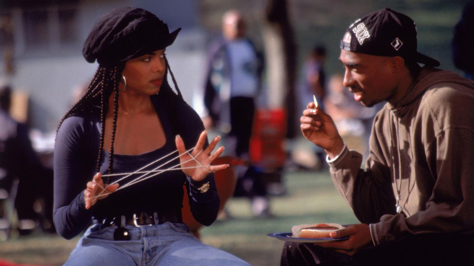 Janet Jackson talks to Tupac Shakur in a scene from "Poetic Justice"