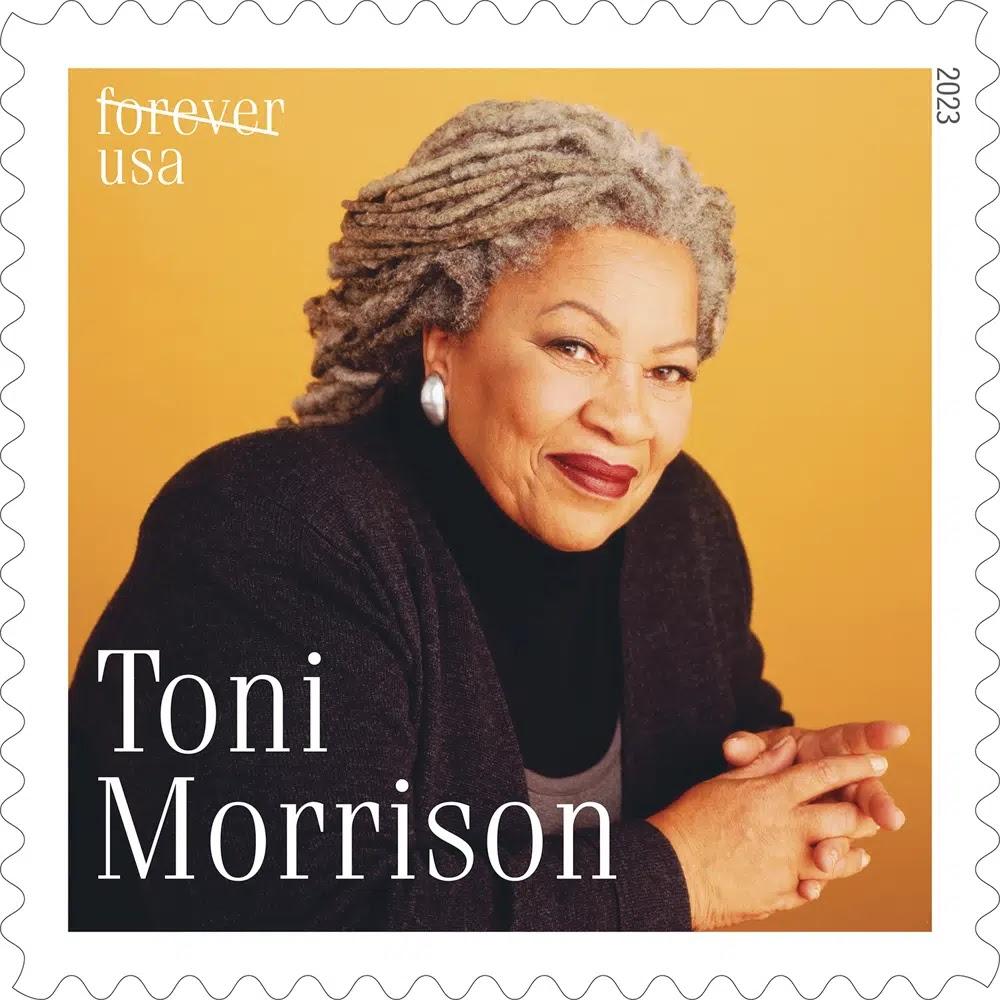 This image released by the USPS shows a forever stamp featuring Nobel laureate Toni Morrison.
