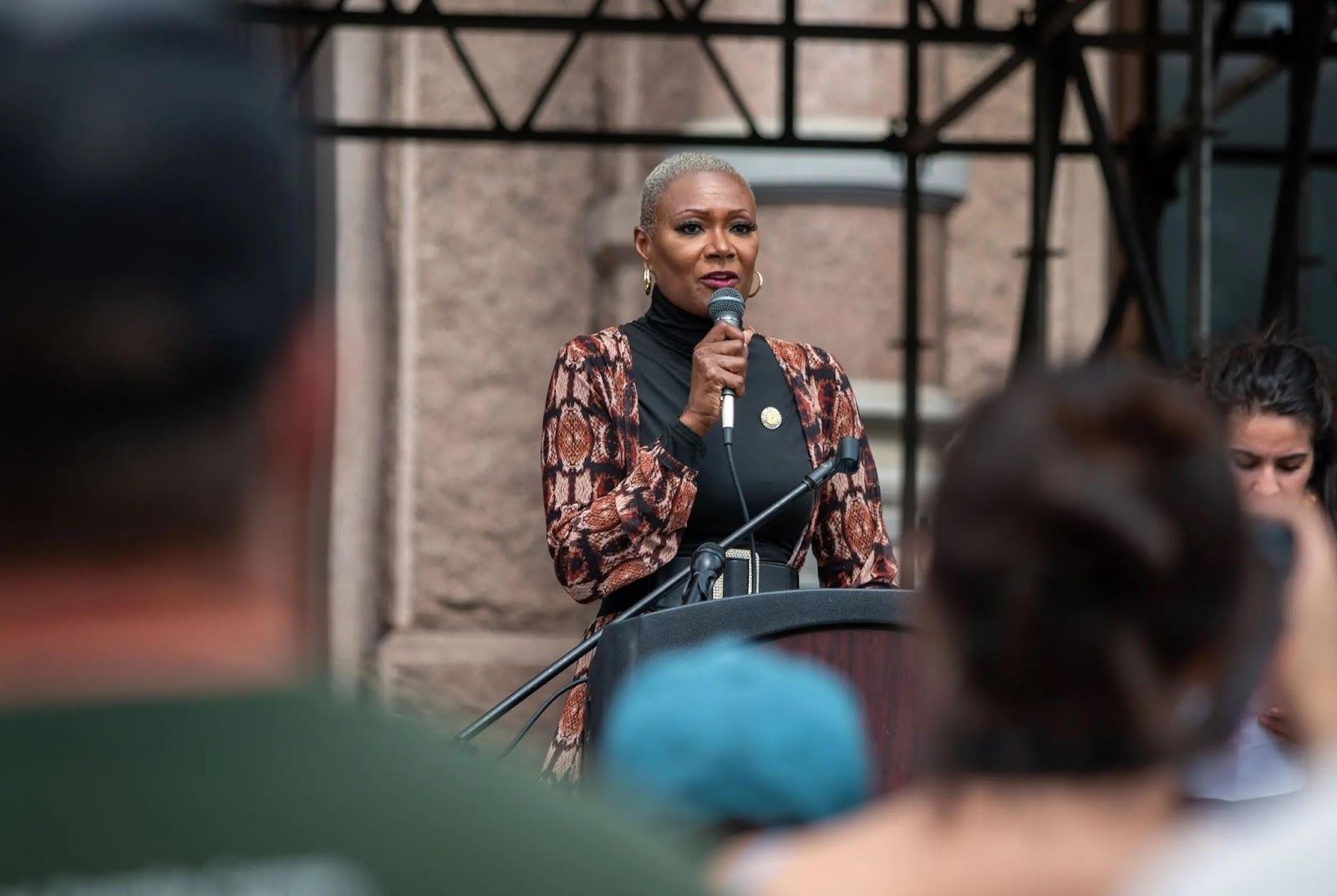State Rep. Jolanda Jones, D-Houston, speaks at a rally.