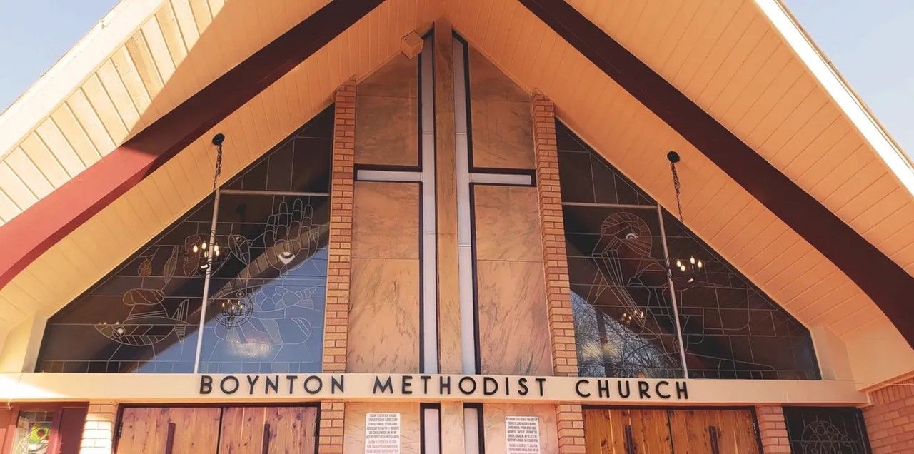 The front of Boynton Chapel Methodist Church is now listed as a Texas Historical Marker.