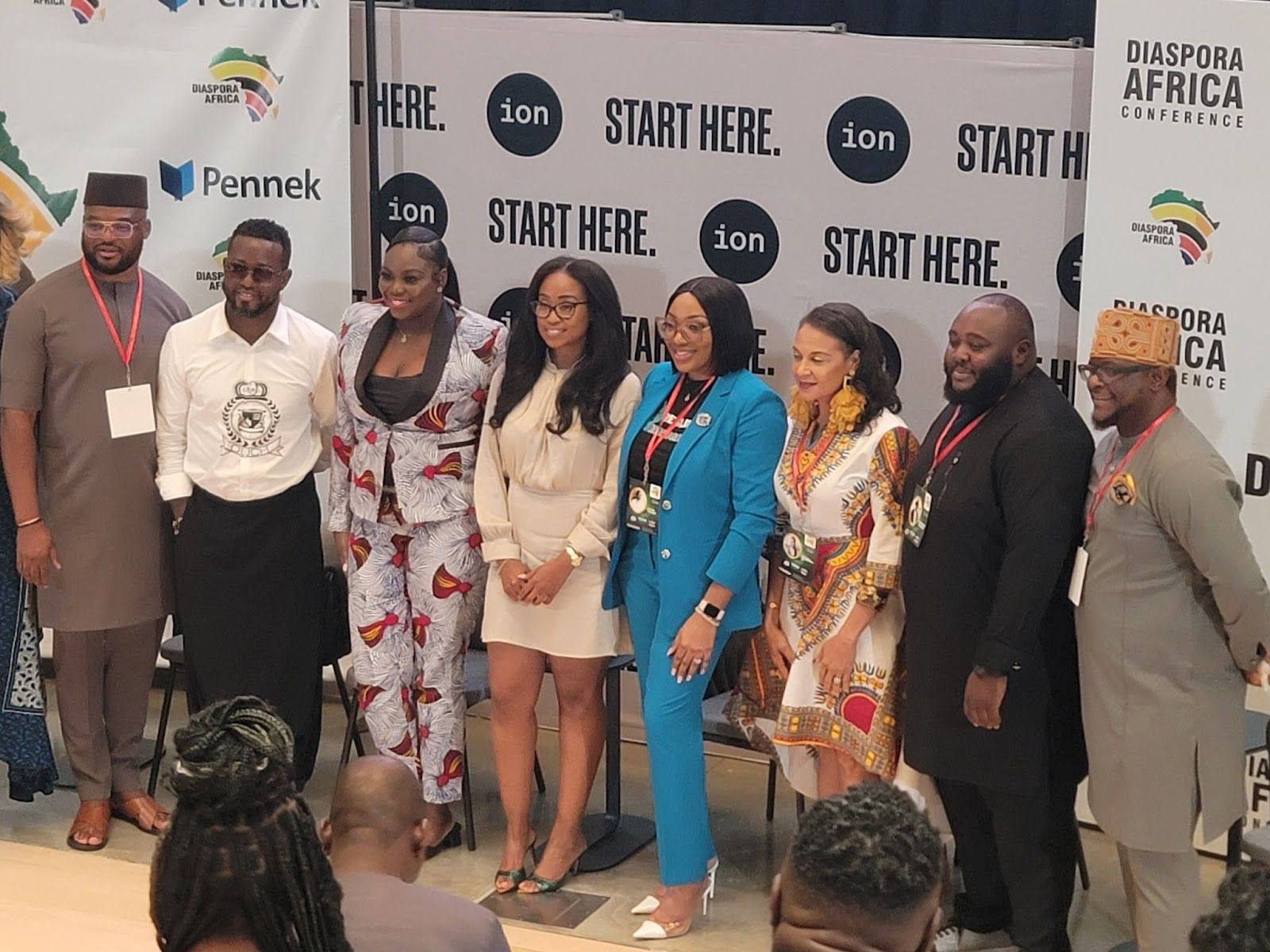 Diaspora Africa Conference panelist lineup for a photo.