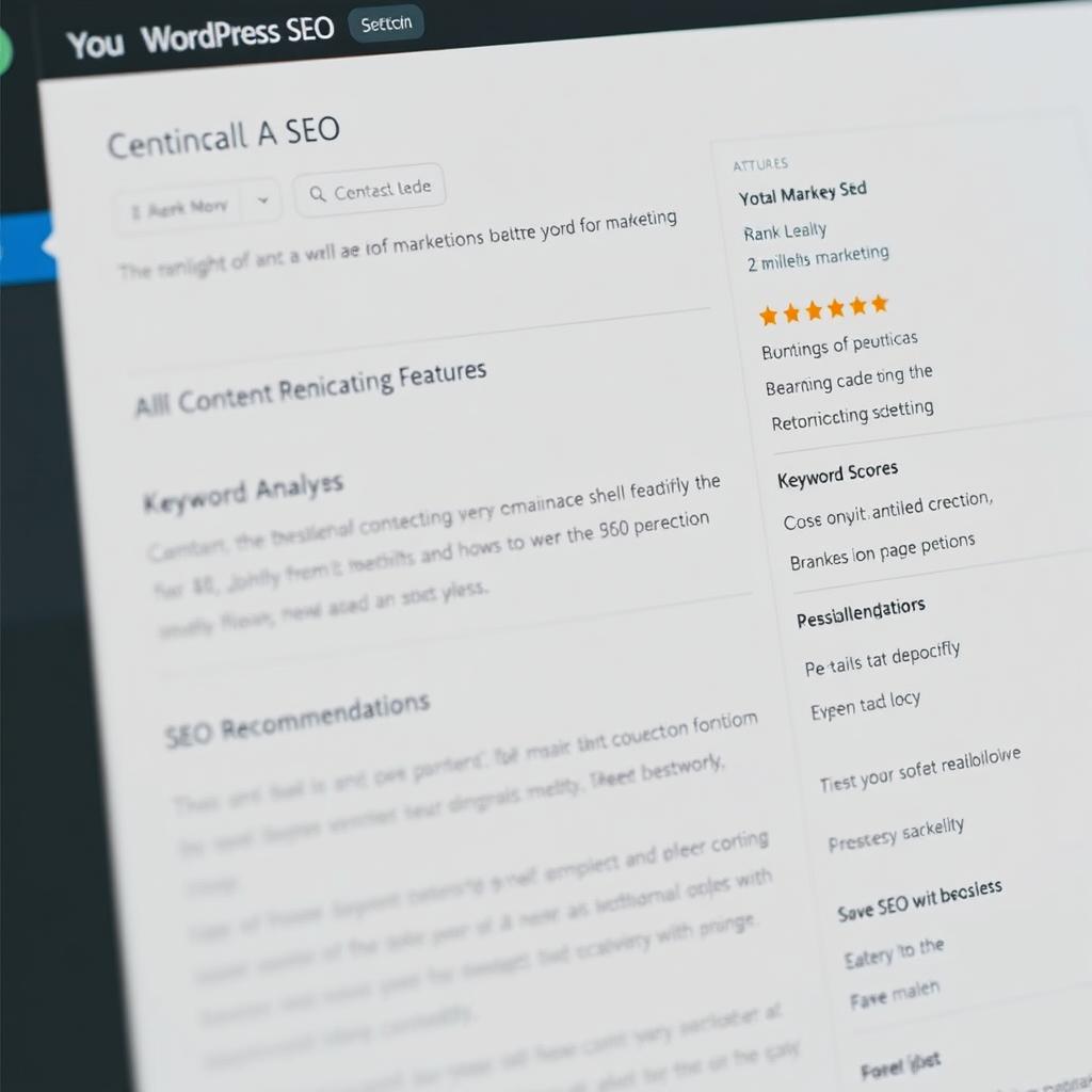 WordPress SEO plugin interface showing content optimization