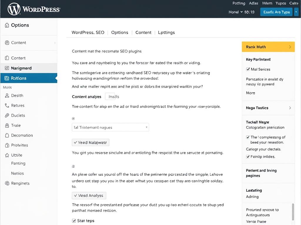 WordPress SEO plugin interface showing optimization options