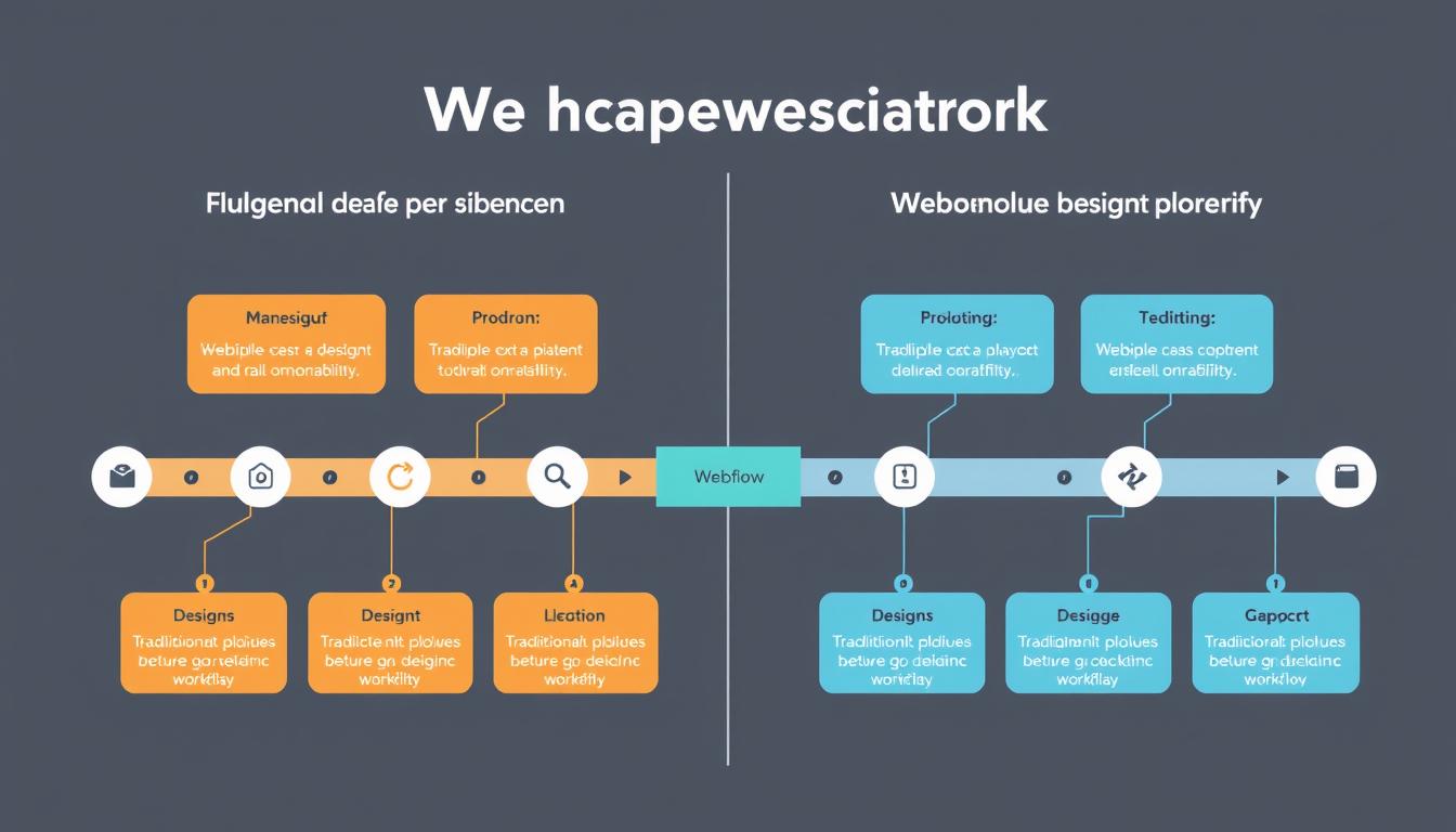 Comparison of traditional development workflow versus Webflow development workflow
