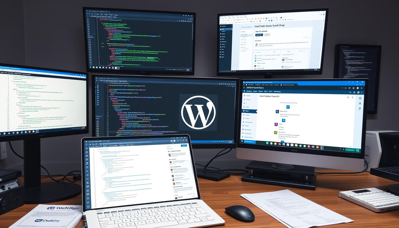 Developer preparing for WordPress new roadmap 2025 with code and planning documents