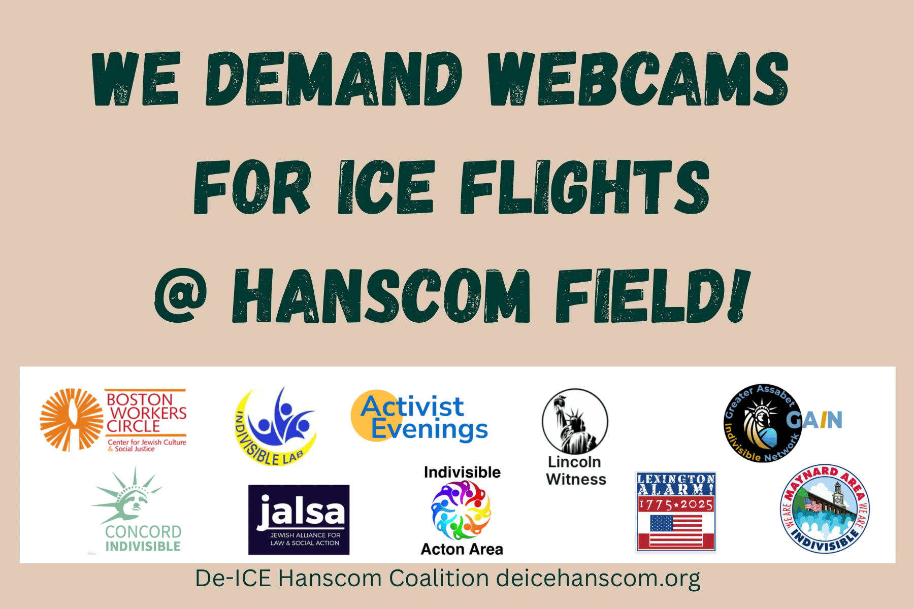 Postcards for the De-ICE Hanscom Webcam Campaign