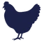 logo van de kipcorner: een blauwe kip