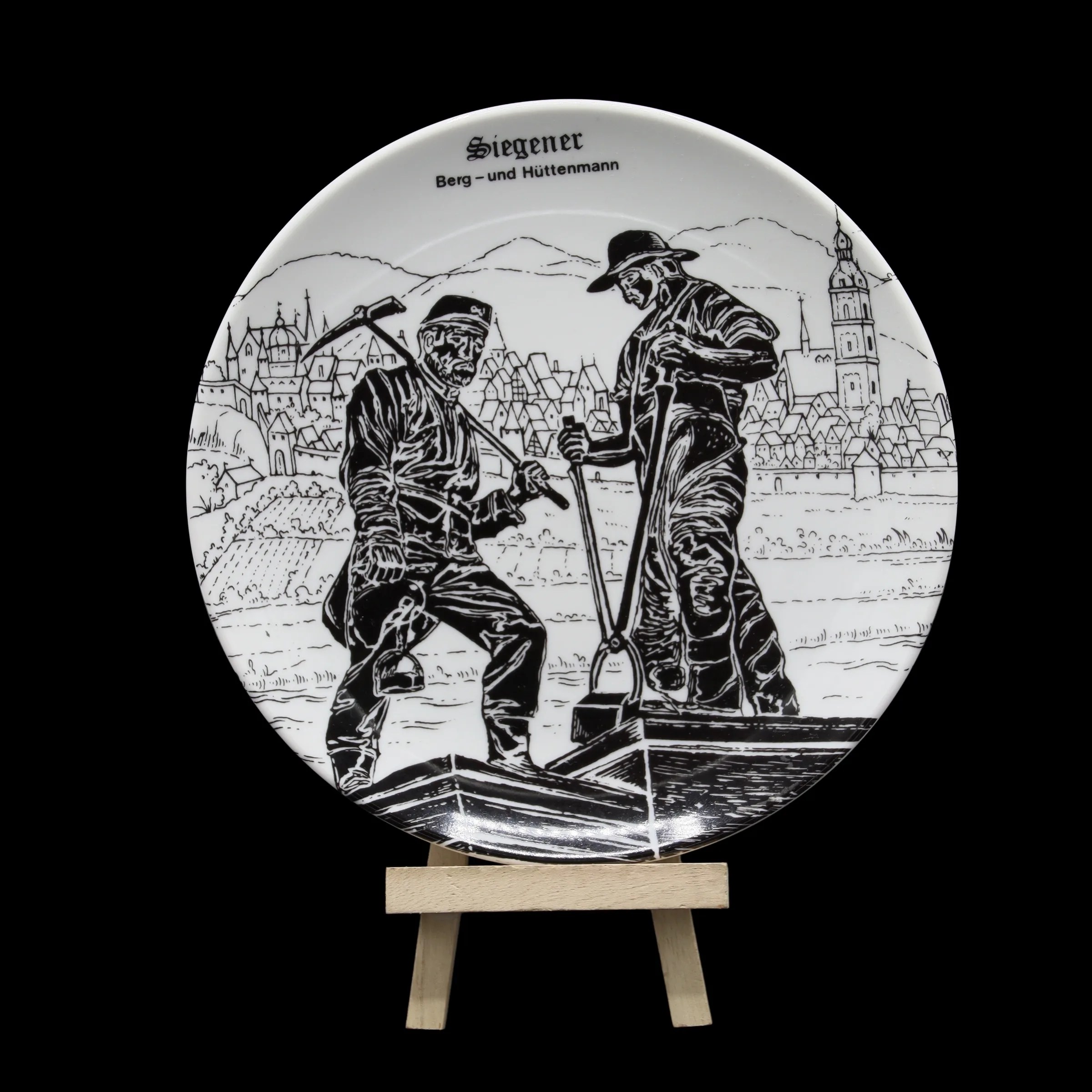 Farfurie decorativă din porțelan pentru perete cu motivul mineritului „Porzella” Decoratiuni