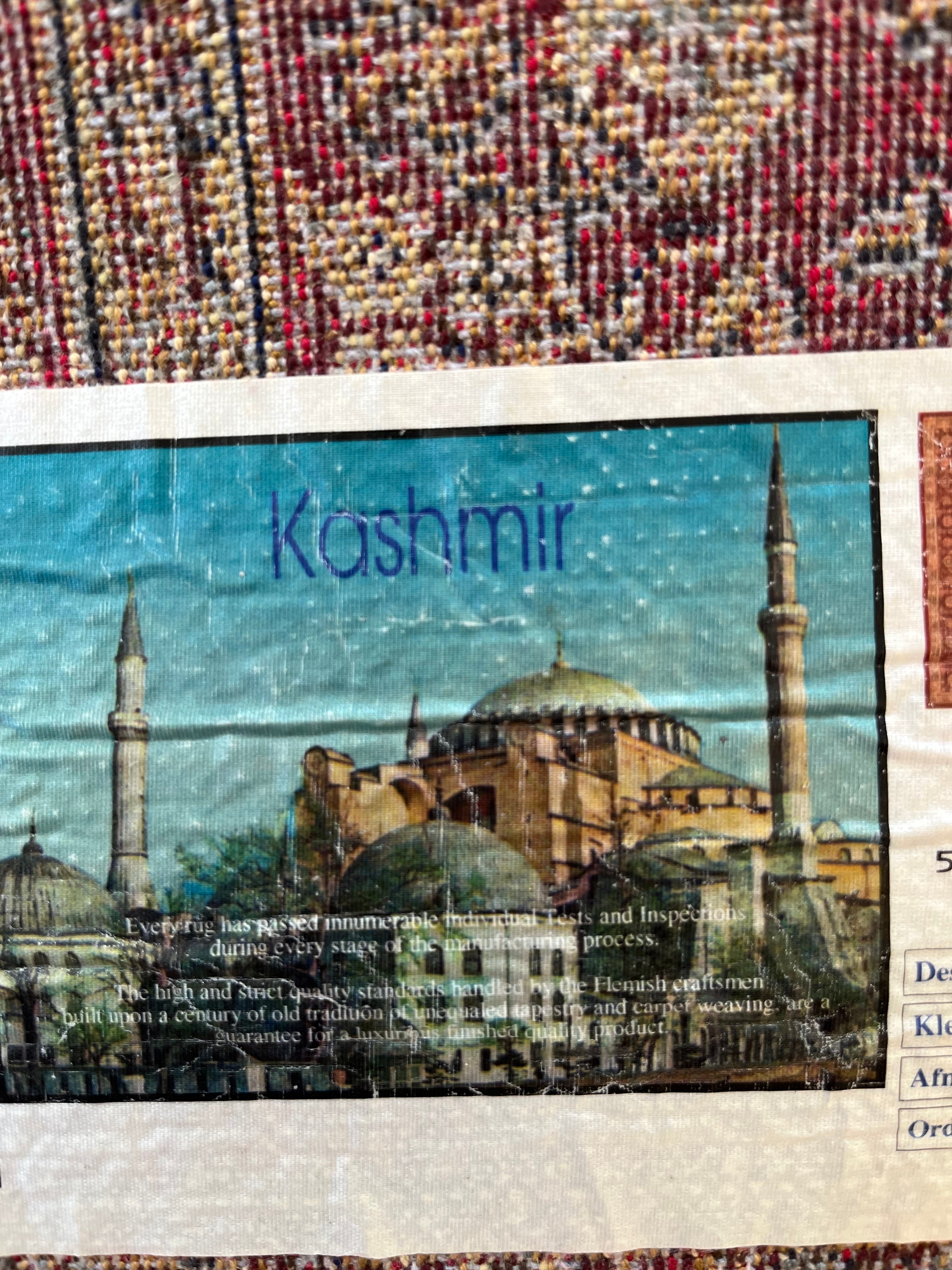 Covor clasic tip Kashmir roșu, model floral oriental, fabricat în Belgia, 60×100 cm Covoare