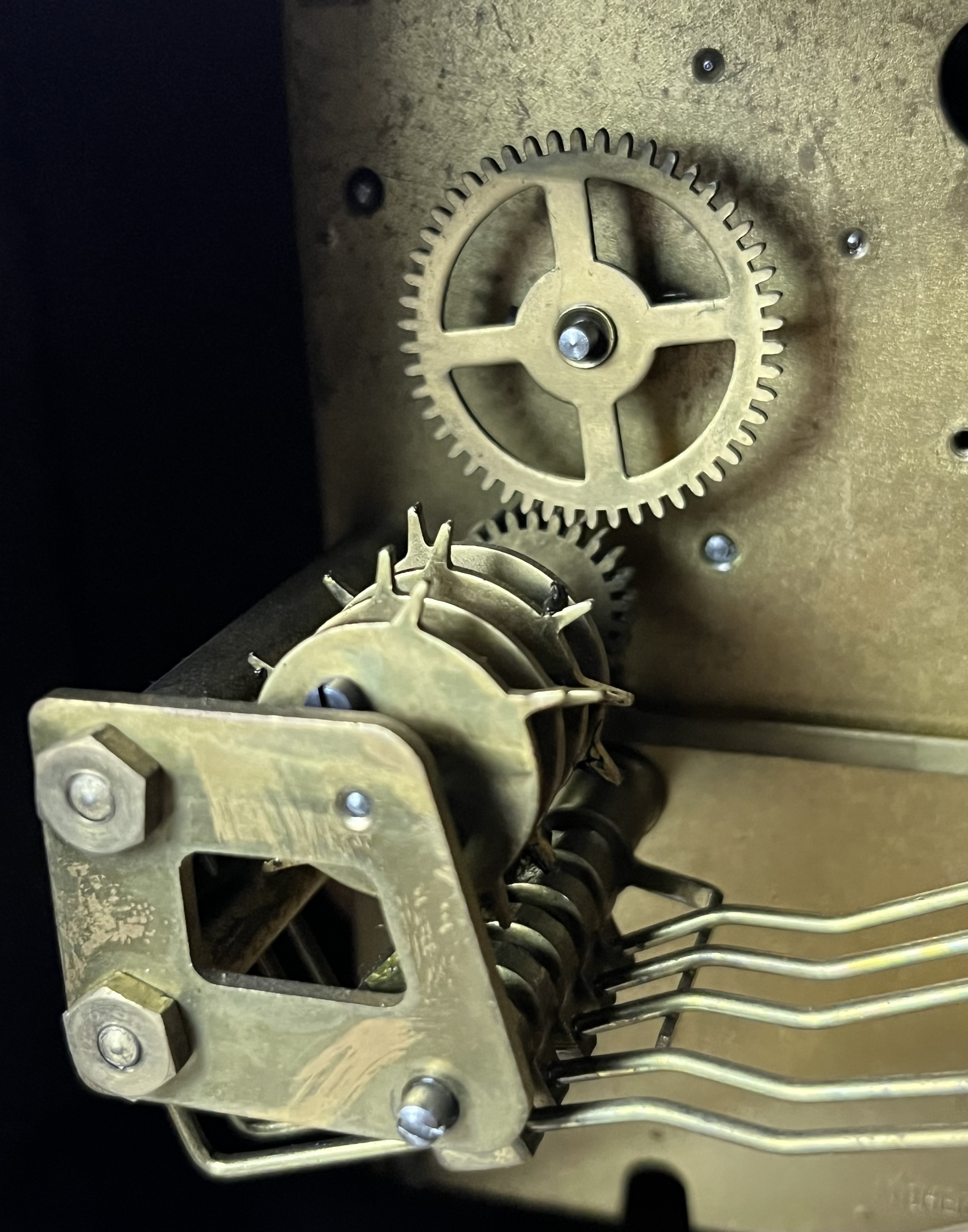 Ceas de șemineu Orly, mecanism mecanic cu pendul, Germania, anii ’40–’50 Ceasuri