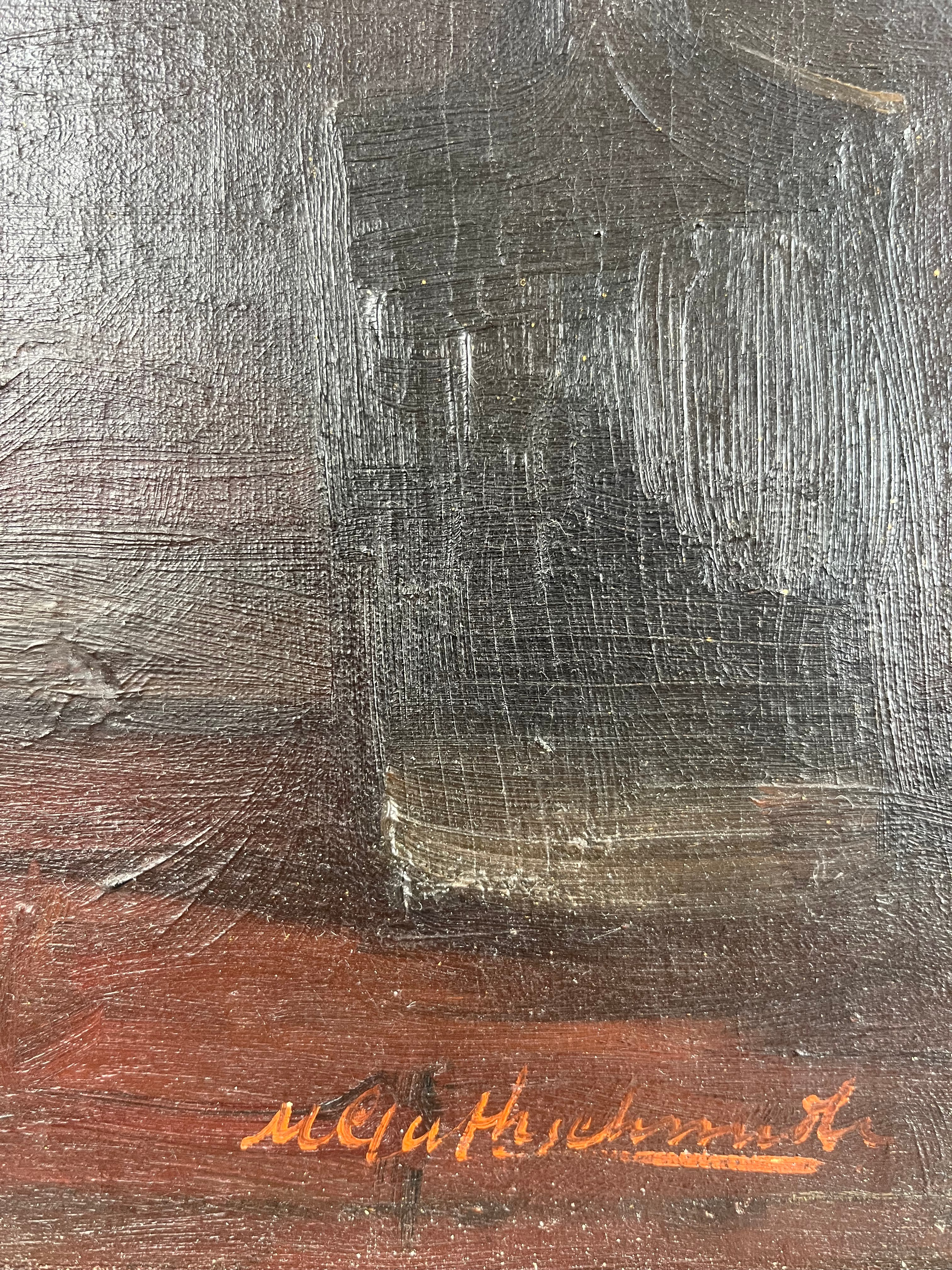 Pictură în ulei pe pânză – Interior cu bărbat citind la fereastră, școală belgiană, sfârșit de secol XIX Decoratiuni