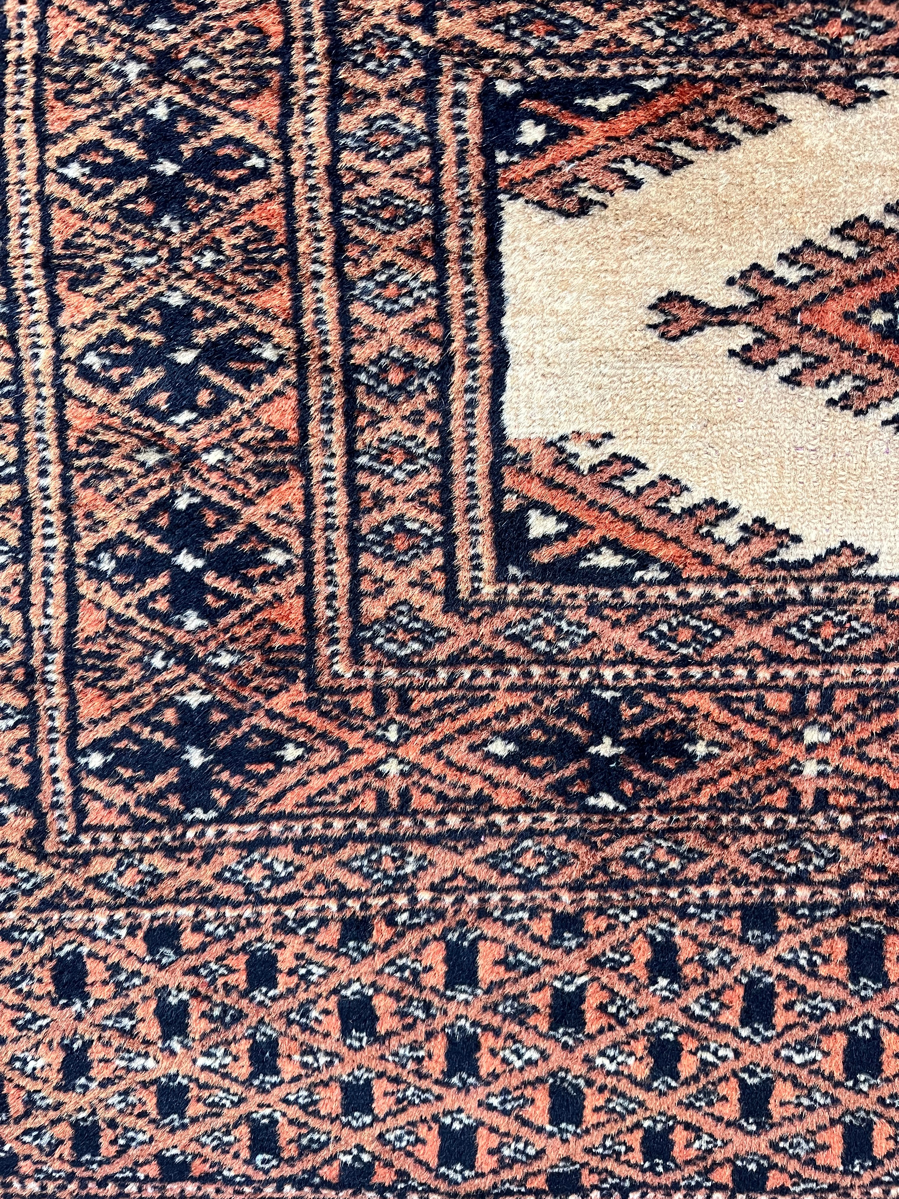 Covor oriental Afgan / Beluch, runner lucrat manual din lână, 122 x 65 cm, model tribal geometric Covoare