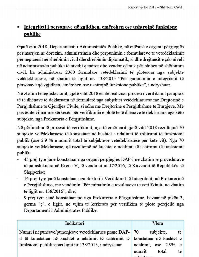 DAP 2017 dhe 2018: Në kushtet e ndalimit 124 zyrtarë në administratën civile