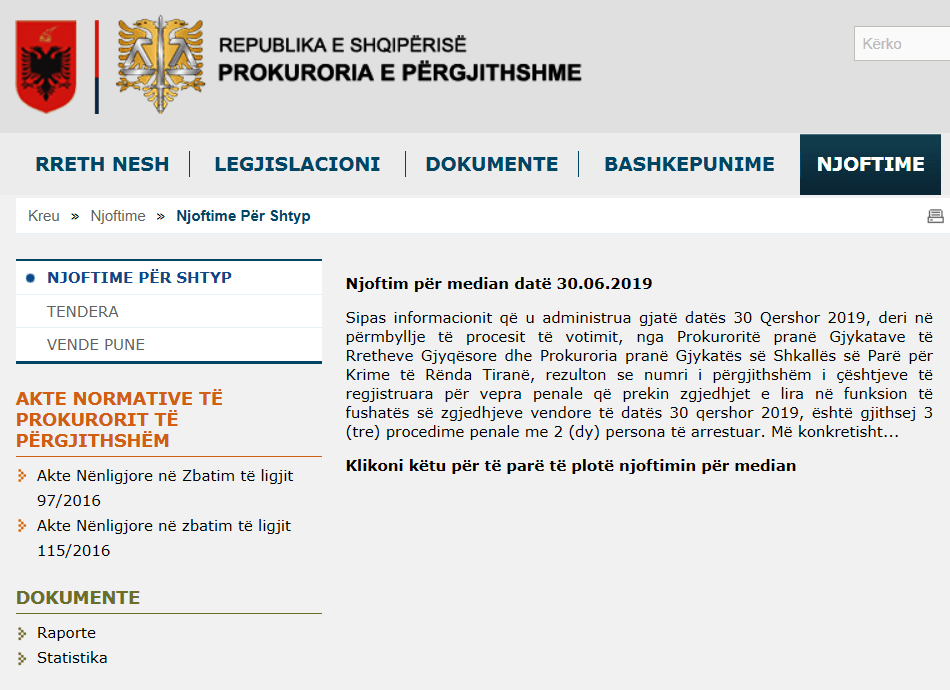 Prokuroria 2019: Vetëm 3 proçedime penale dhe 2 arrestime për vepra penale zgjedhore